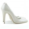 Women stylish, elegant shoes 1241 patent ivory