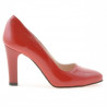 Women stylish, elegant shoes 1243 patent red satinat