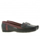 Women loafers, moccasins 619 black+burgundy