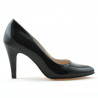 Women stylish, elegant shoes 1234 patent black satinat