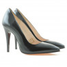 Women stylish, elegant shoes 1241 patent black satinat