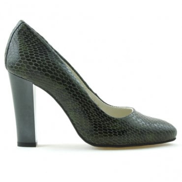 Women stylish, elegant shoes 1214 croco green