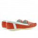 Women loafers, moccasins 619 red+white
