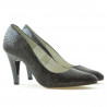 Women stylish, elegant shoes 1234 croco brown