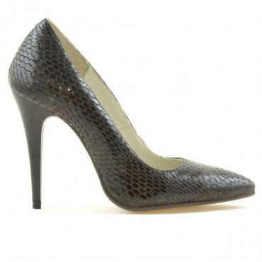 Women stylish, elegant shoes 1241 croco brown