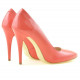 Women stylish, elegant shoes 1241 patent red coral