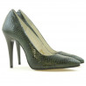 Women stylish, elegant shoes 1241 croco green