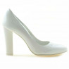 Women stylish, elegant shoes 1214 patent white