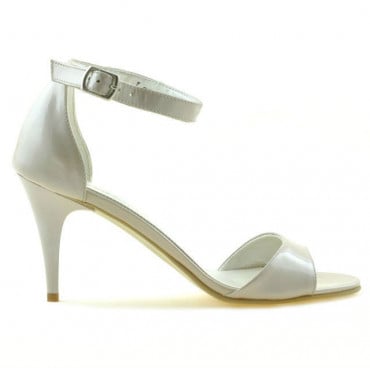 Women sandals 1238-1 patent beige pearl